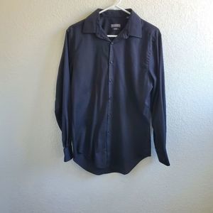 Van Heusen Long Sleeves Shirt Slim Fit Flex Stretch Black Office Career Church